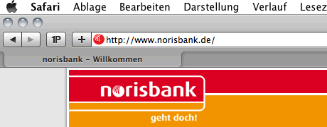 Screenshot: Das Norisbank Onlinebanking
